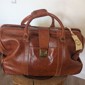 Vintage Cenzo calfskin lather Rolling Duffle / Carry-On – Handmade in Italy